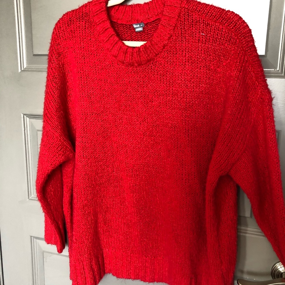 Oversized red sweater